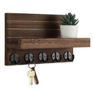 Key Holder for Wall with Shelf